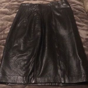 Lord & Taylor Black leather skirt